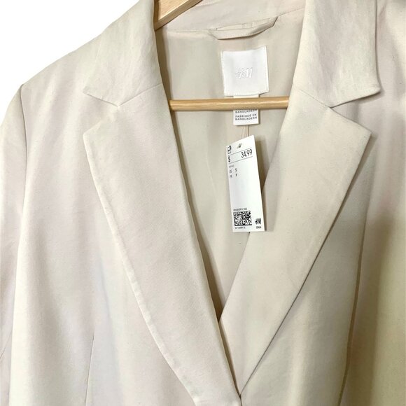 NWT Cream Dbl Breasted Blazer, H&M, S - Picture 2 of 6